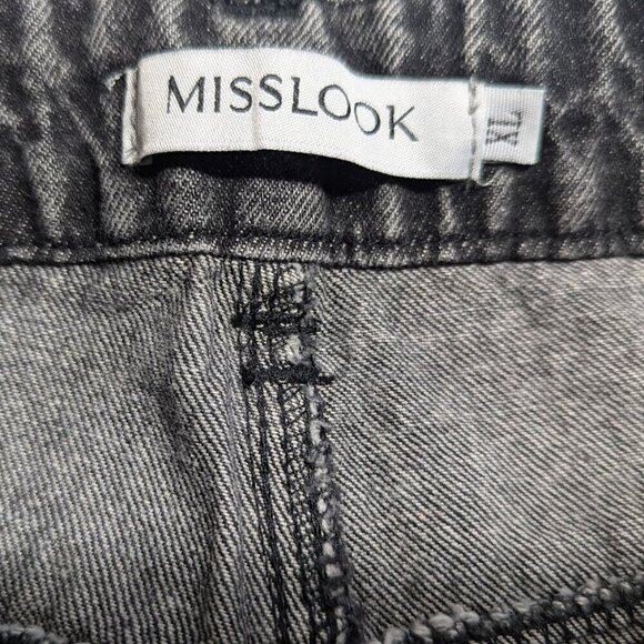 VNTG Misslook Denim Black Distressed Straight Jeans Size XL - Picture 5 of 5